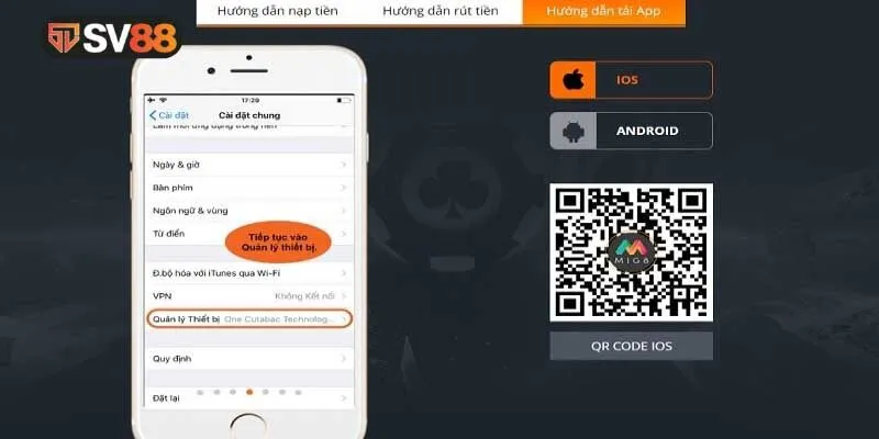 Tải app sv88 nhanh chóng, an toàn cho điện thoại Android & iOS